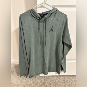 Nike Air Jordan Thin Pull Over Hoodie Mens Size Medium Green